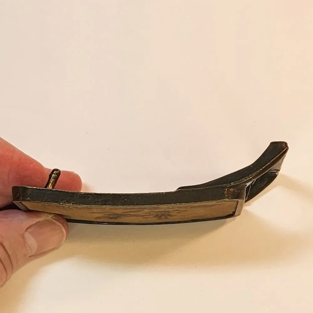 Vintage Handy Food Mart Belt Buckle Leather Brass? Looney Tunes Coyote Retro